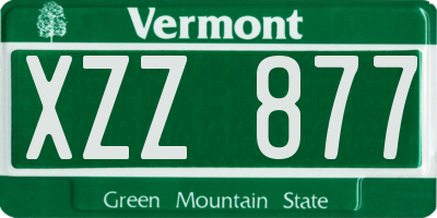 VT license plate XZZ877