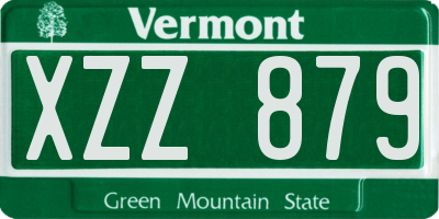 VT license plate XZZ879