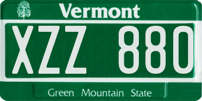VT license plate XZZ880