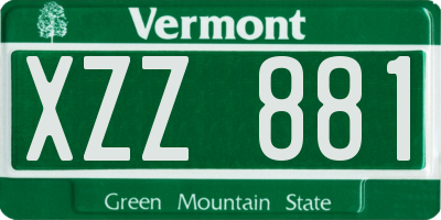 VT license plate XZZ881