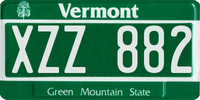 VT license plate XZZ882
