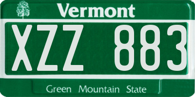 VT license plate XZZ883