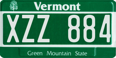 VT license plate XZZ884