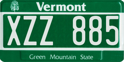 VT license plate XZZ885