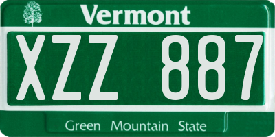 VT license plate XZZ887