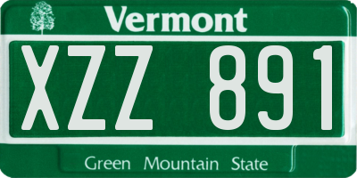 VT license plate XZZ891