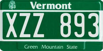 VT license plate XZZ893