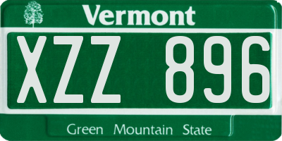 VT license plate XZZ896