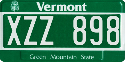 VT license plate XZZ898