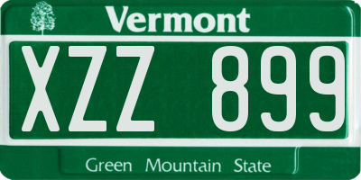 VT license plate XZZ899