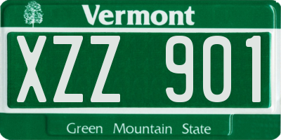 VT license plate XZZ901