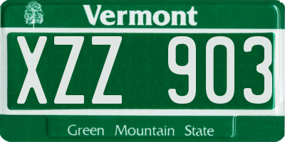 VT license plate XZZ903