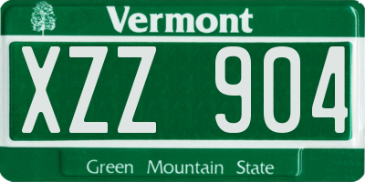VT license plate XZZ904