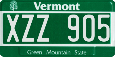 VT license plate XZZ905
