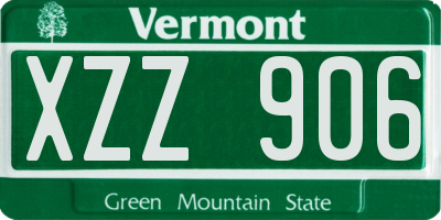 VT license plate XZZ906