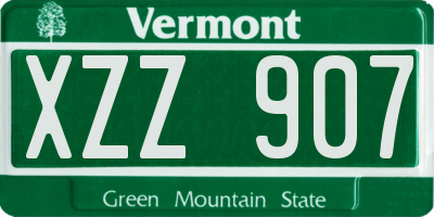 VT license plate XZZ907