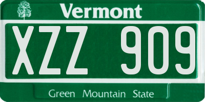 VT license plate XZZ909