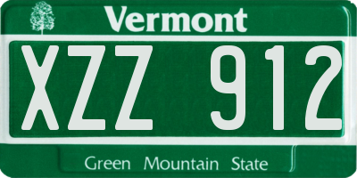VT license plate XZZ912