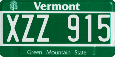 VT license plate XZZ915