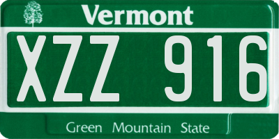 VT license plate XZZ916