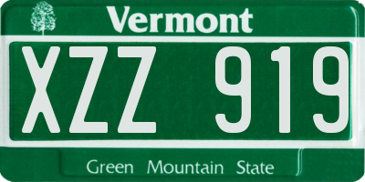 VT license plate XZZ919