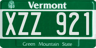 VT license plate XZZ921