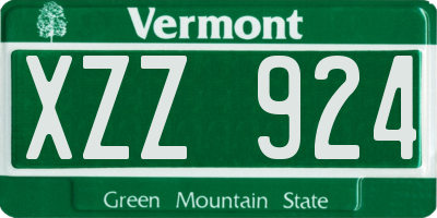 VT license plate XZZ924