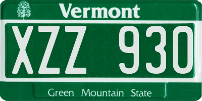 VT license plate XZZ930