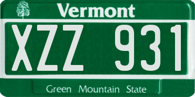 VT license plate XZZ931
