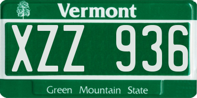 VT license plate XZZ936