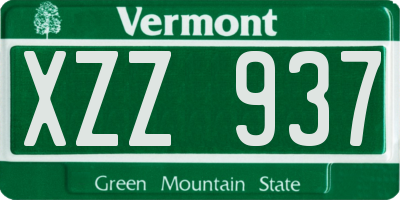 VT license plate XZZ937