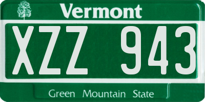 VT license plate XZZ943