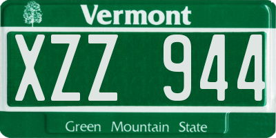 VT license plate XZZ944