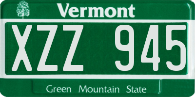 VT license plate XZZ945