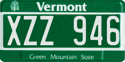 VT license plate XZZ946