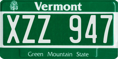 VT license plate XZZ947