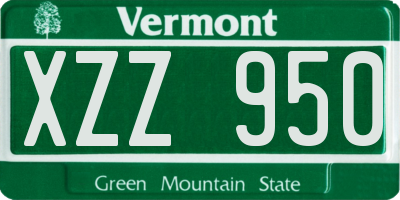 VT license plate XZZ950
