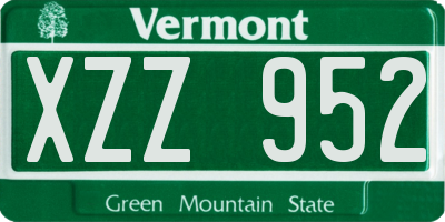 VT license plate XZZ952
