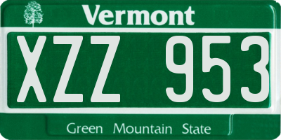 VT license plate XZZ953