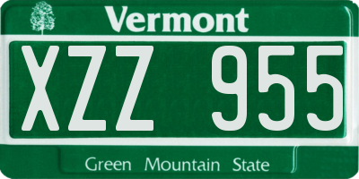 VT license plate XZZ955