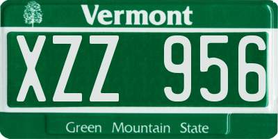 VT license plate XZZ956