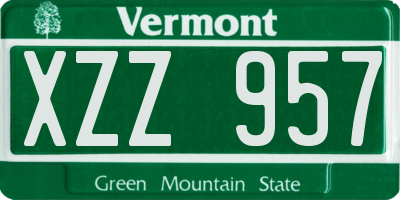 VT license plate XZZ957