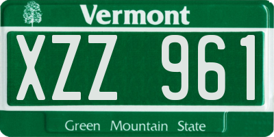 VT license plate XZZ961