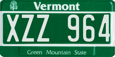 VT license plate XZZ964