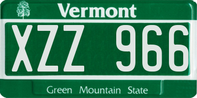 VT license plate XZZ966
