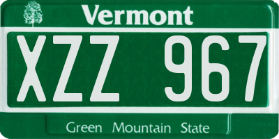VT license plate XZZ967