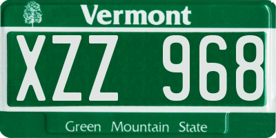 VT license plate XZZ968