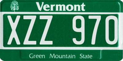VT license plate XZZ970