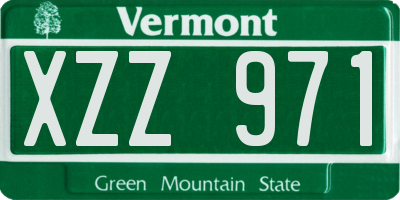 VT license plate XZZ971