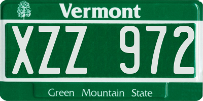 VT license plate XZZ972